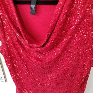 INC International Concepts Womens large sequince top flowy neck line